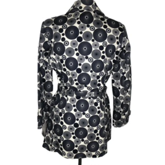 NWT Peck & Peck Navy/Vanilla Belted Fully Lined Coat Size M - Picture 6 of 12